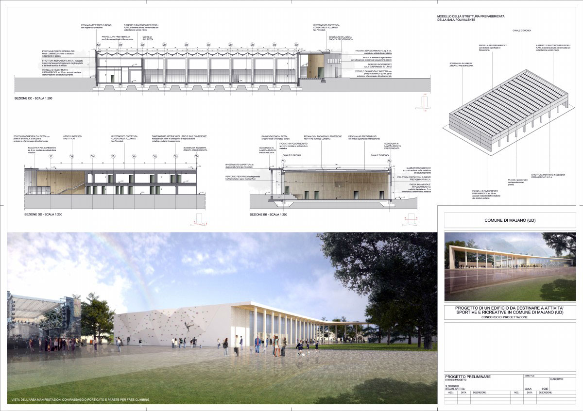 Concorso Di Progettazione Per La Realizzazione Di Un Edificio Denominato Sale Dello Sport Da Destinare Ad Attivita Sportive E Ricreative A Majano Studio Suraci